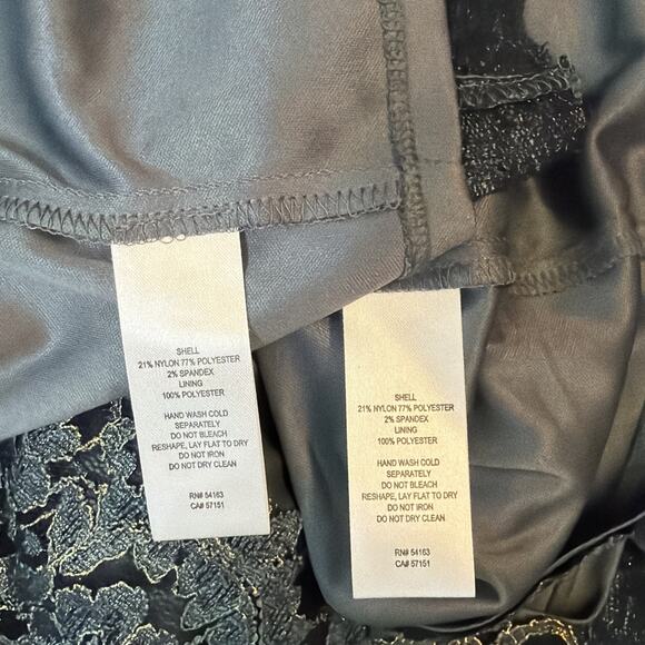 Jessica Howard Woman 14 14W Lacy Cocktail Sheath Dress & Jacket Set BLACK Gold - Picture 8 of 11